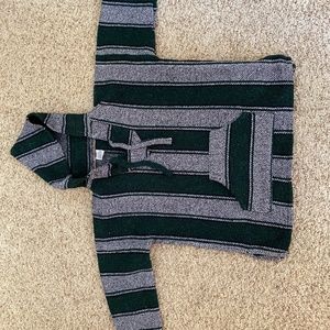 Vintage Made In Mexico green stripe Baja hoodie